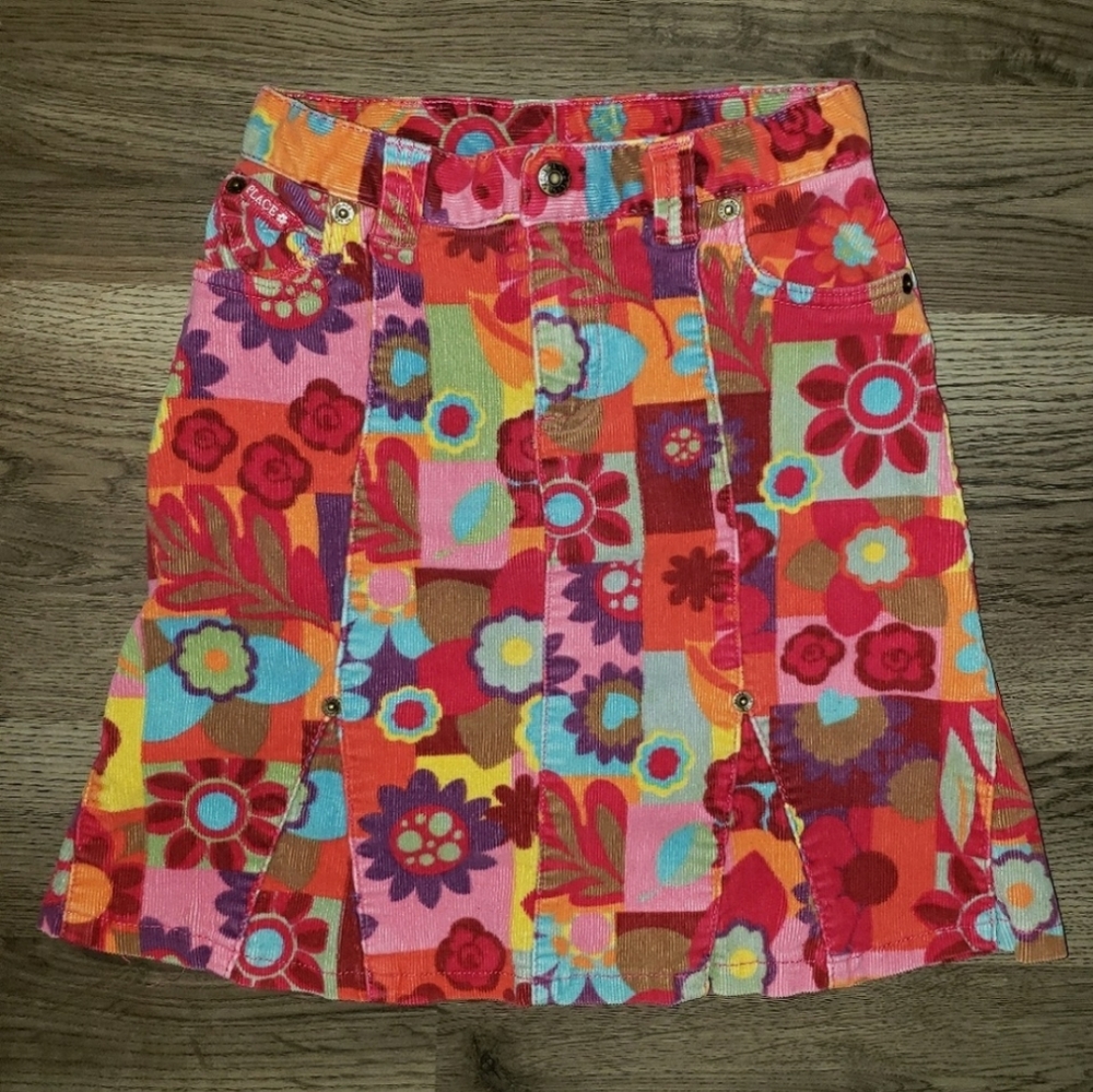 Girls 6X/7 Fun Corduroy Skirt! Colorful Artistic!